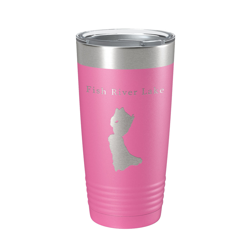 Fish River Lake Map Tumbler Travel Mug Insulated Laser Engraved Coffee Cup Maine 20 oz
