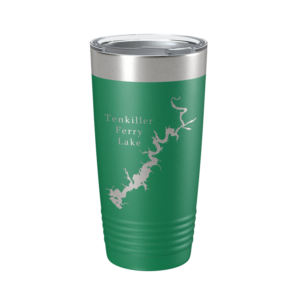 Tenkiller Ferry Lake Map Tumbler Travel Mug Insulated Laser Engraved Coffee Cup Oklahoma 20 oz