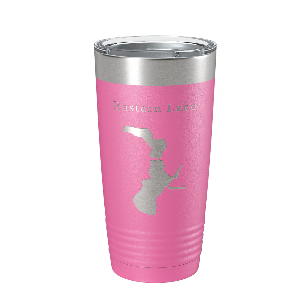 Eastern Lake Map Tumbler Travel Mug Insulated Laser Engraved Coffee Cup Florida 20 oz