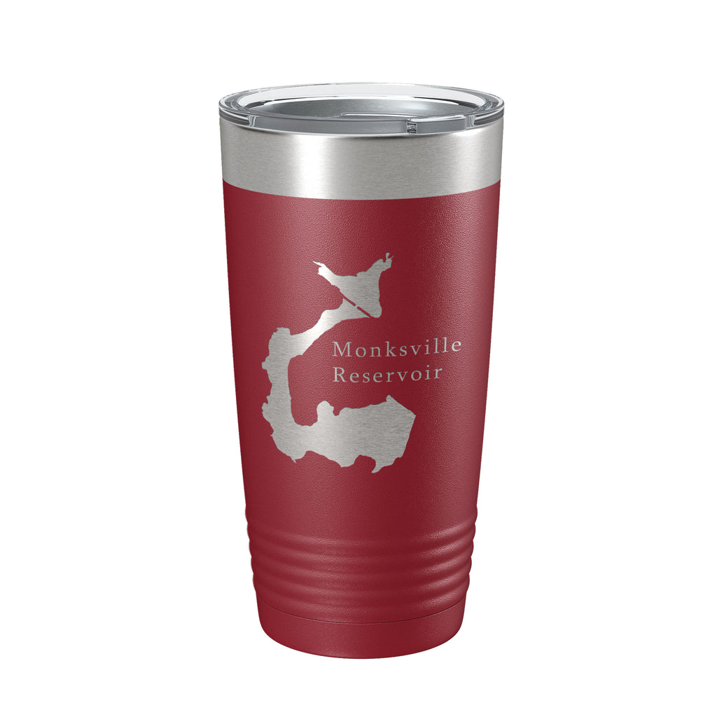 Monksville Reservoir Tumbler Lake Map Travel Mug Insulated Laser Engraved Coffee Cup New Jersey 20 oz