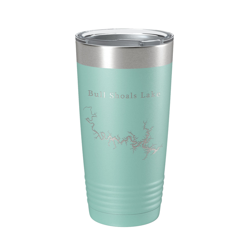 Bull Shoals Lake Map Tumbler Travel Mug Insulated Laser Engraved Coffee Cup Arkansas Missouri 20 oz