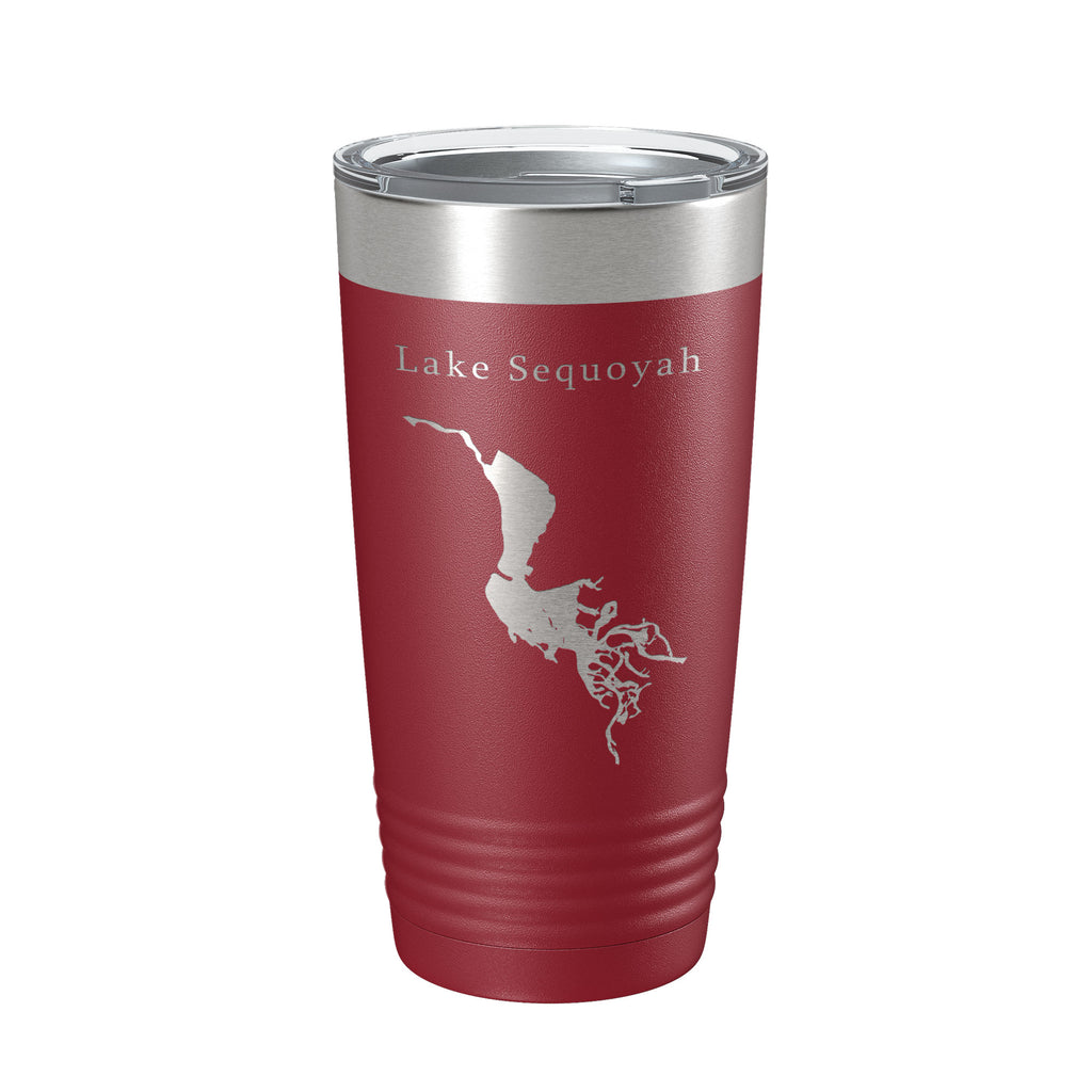 Lake Sequoyah Map Tumbler Travel Mug Insulated Laser Engraved Coffee Cup Arkansas 20 oz