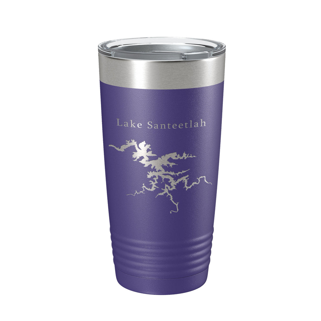 Lake Santeetlah Map Tumbler Travel Mug Insulated Laser Engraved Coffee Cup North Carolina 20 oz