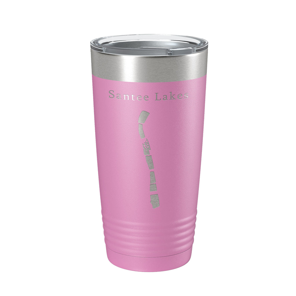 Santee Lakes Map Tumbler Travel Mug Insulated Laser Engraved Coffee Cup California 20 oz