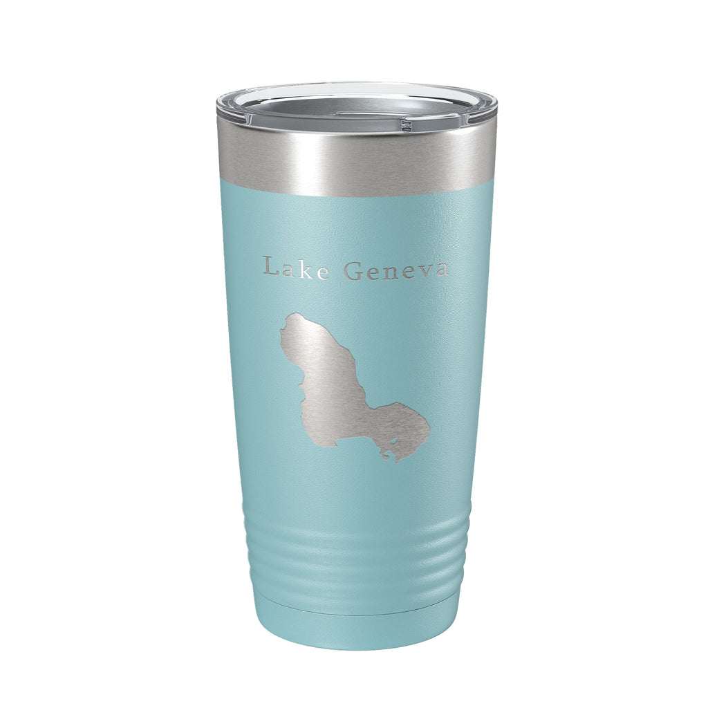 Lake Geneva Map Tumbler Travel Mug Insulated Laser Engraved Coffee Cup Florida 20 oz