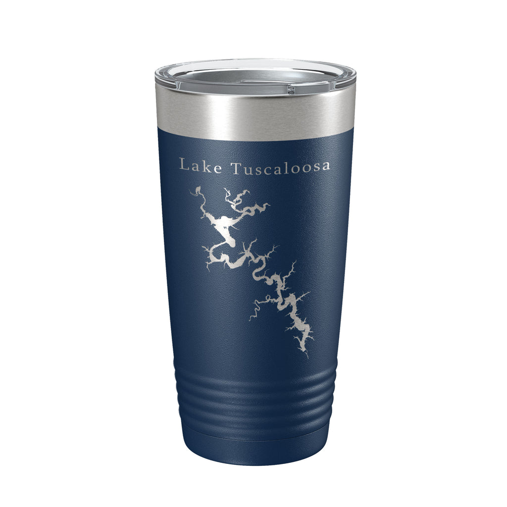 Lake Tuscaloosa Map Tumbler Travel Mug Insulated Laser Engraved Coffee Cup Alabama 20 oz