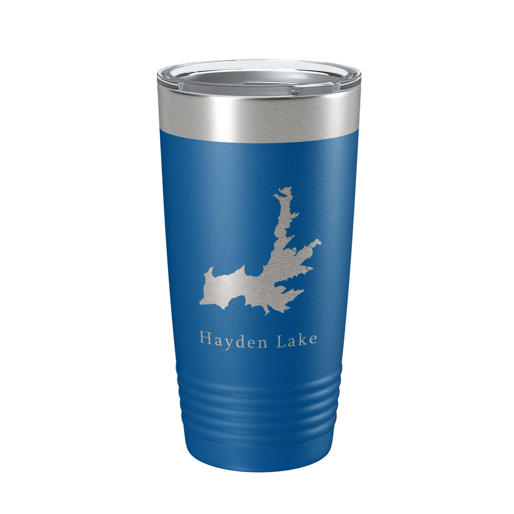 Hayden Lake Map Tumbler Travel Mug Insulated Laser Engraved Coffee Cup Idaho 20 oz