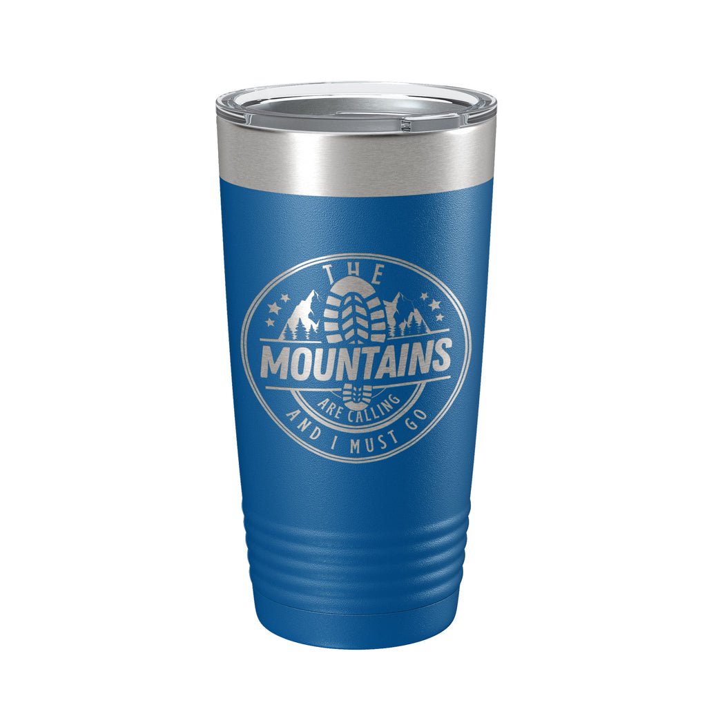 Mountains Are Calling Tumbler Camping Hiking Travel Mug Insulated Laser Engraved Coffee Cup Outdoors Gift 20 oz