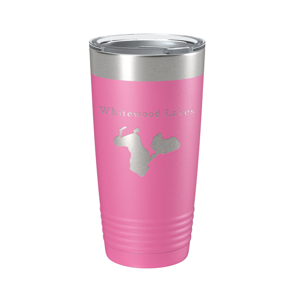 Whitewood Lakes Map Tumbler Travel Mug Insulated Laser Engraved Coffee Cup Huron River Chain of Lakes Michigan 20 oz