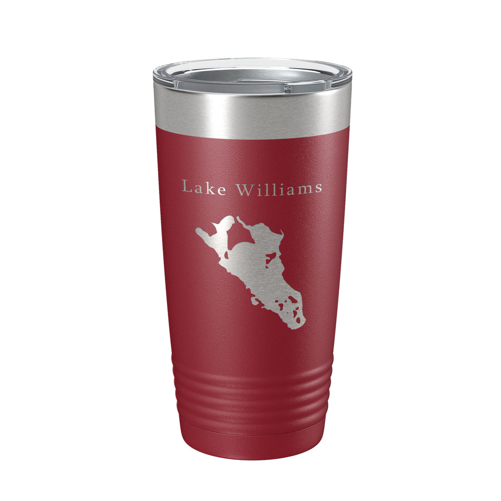 Lake Williams Map Tumbler Travel Mug Insulated Laser Engraved Coffee Cup Connecticut 20 oz