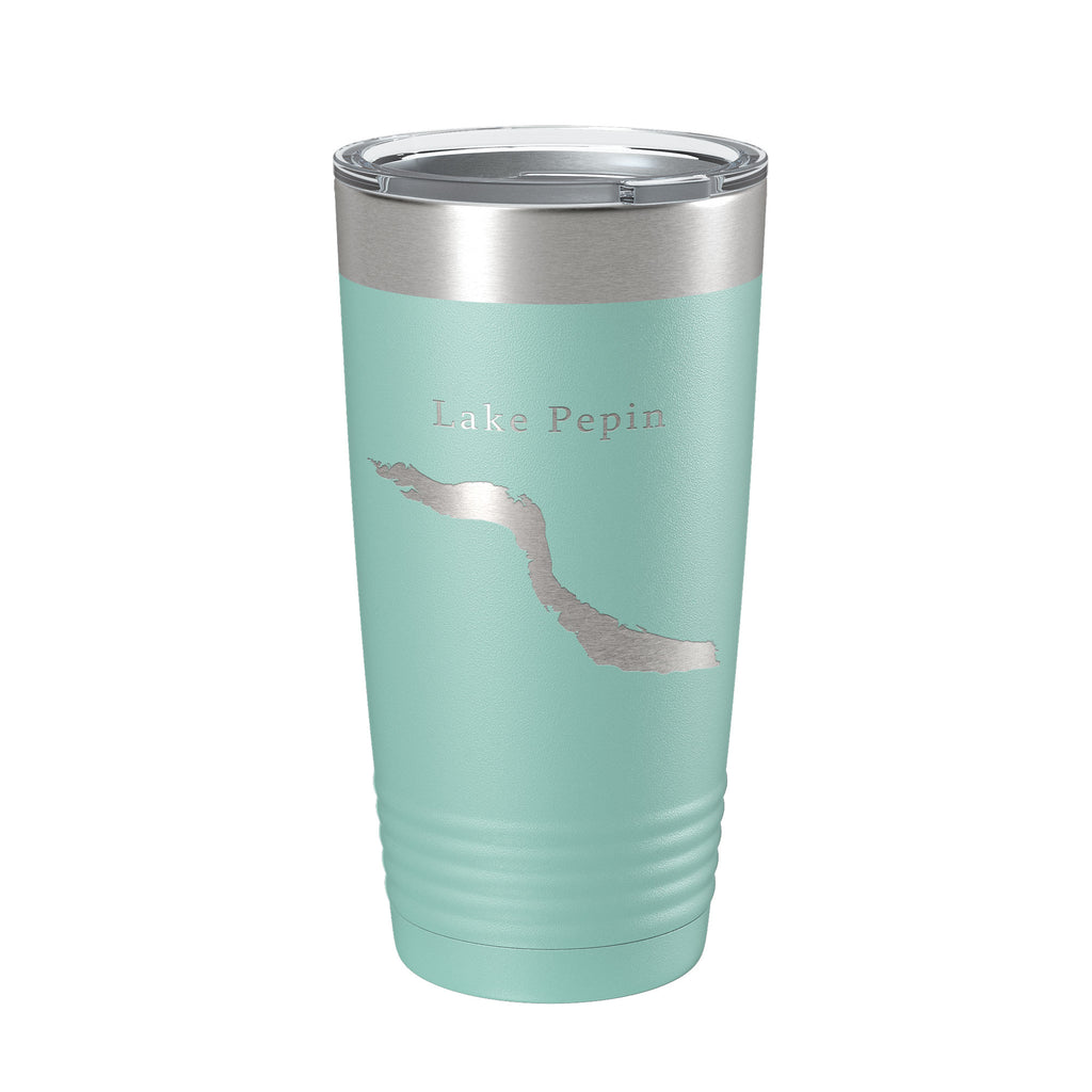 Lake Pepin Map Tumbler Travel Mug Insulated Laser Engraved Coffee Cup Minnesota Wisconsin 20 oz