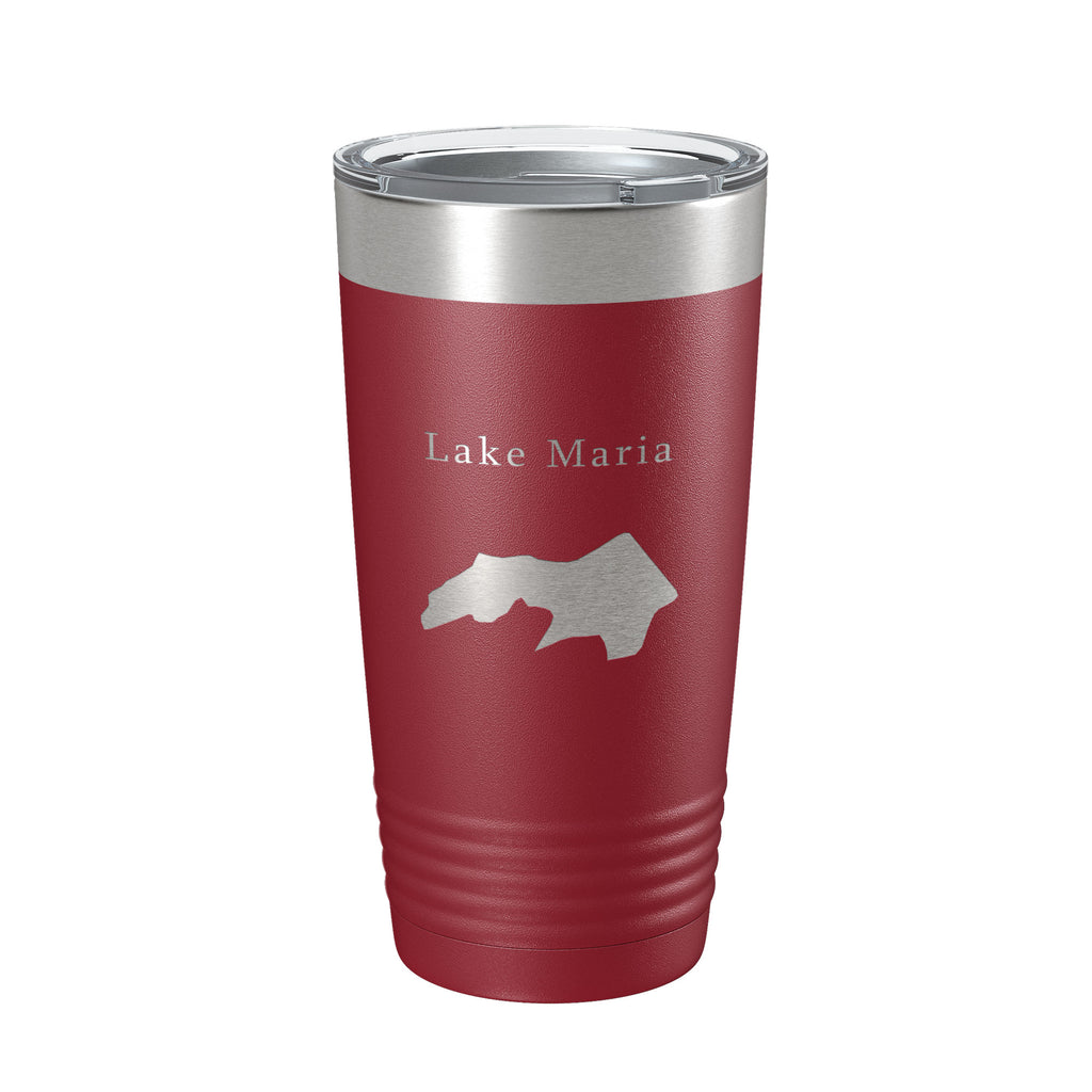 Lake Maria Map Tumbler Travel Mug Insulated Laser Engraved Coffee Cup Hot Springs Village Arkansas 20 oz