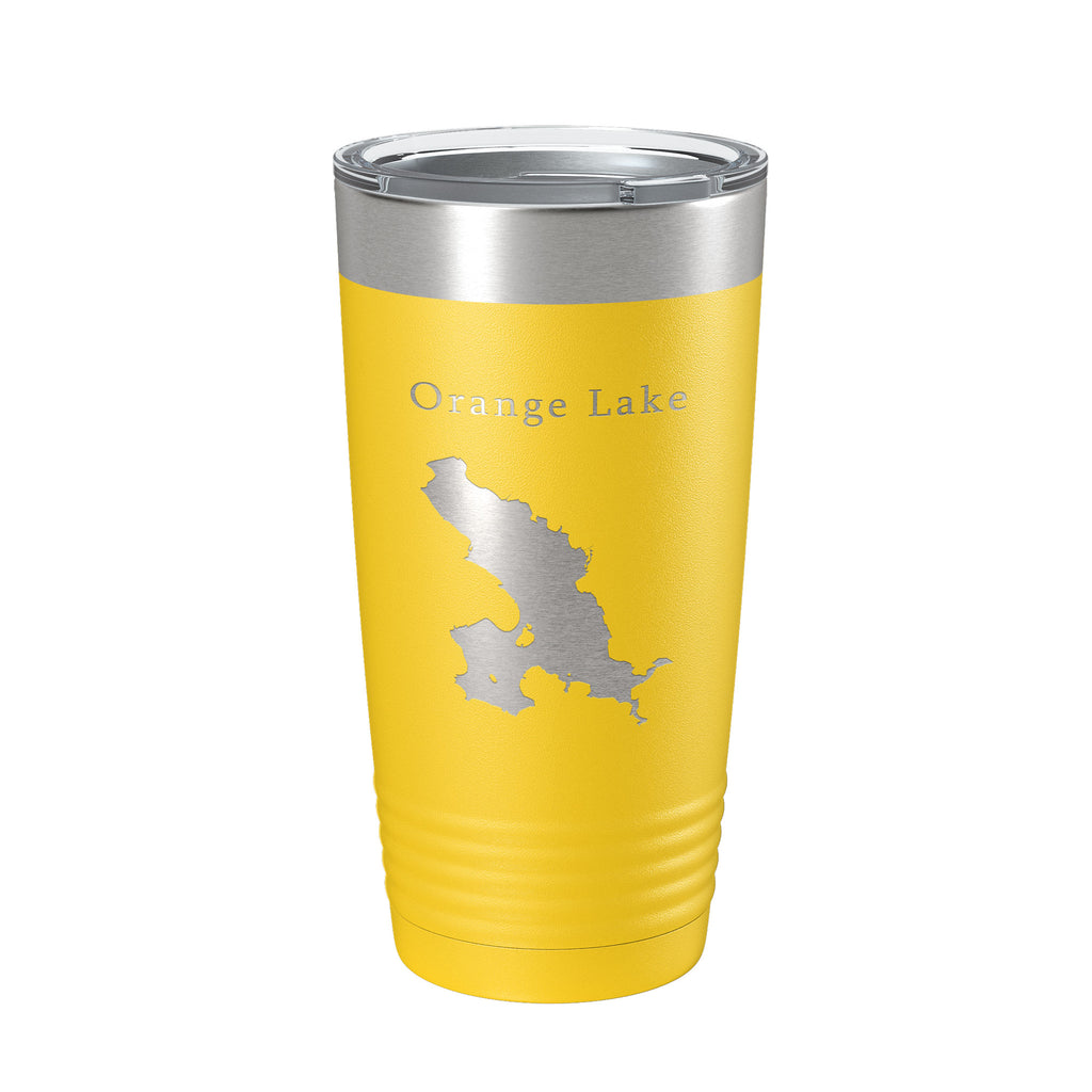 Orange Lake Map Tumbler Travel Mug Insulated Laser Engraved Coffee Cup Florida 20 oz