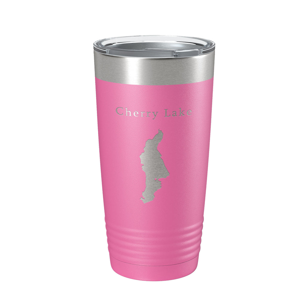 Cherry Lake Map Tumbler Travel Mug Insulated Laser Engraved Coffee Cup California 20 oz