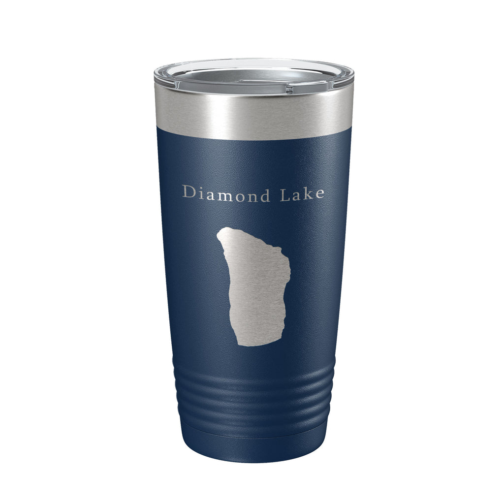 Diamond Lake Map Tumbler Travel Mug Insulated Laser Engraved Coffee Cup Oregon 20 oz