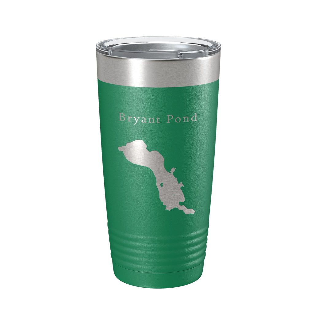 Bryant Pond Lake Christopher Map Tumbler Travel Mug Insulated Laser Engraved Coffee Cup Maine 20 oz