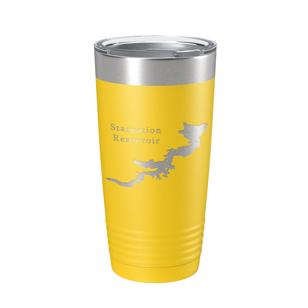 Starvation Reservoir Tumbler Lake Map Travel Mug Insulated Laser Engraved Coffee Cup Utah 20 oz