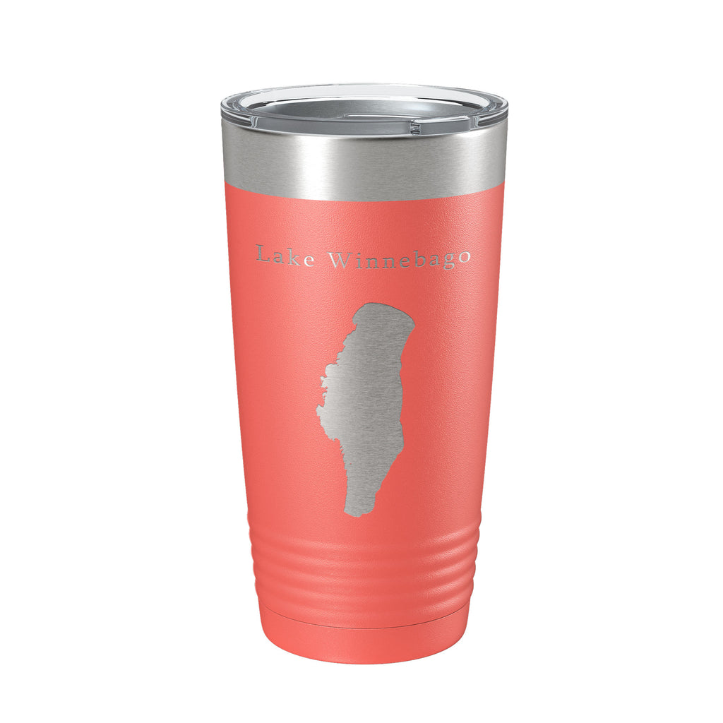 Lake Winnebago Map Tumbler Travel Mug Insulated Laser Engraved Coffee Cup Wisconsin 20 oz