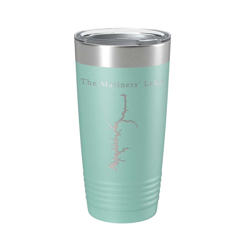 The Mariners' Lake Map Tumbler Travel Mug Insulated Laser Engraved Coffee Cup Virginia 20 oz