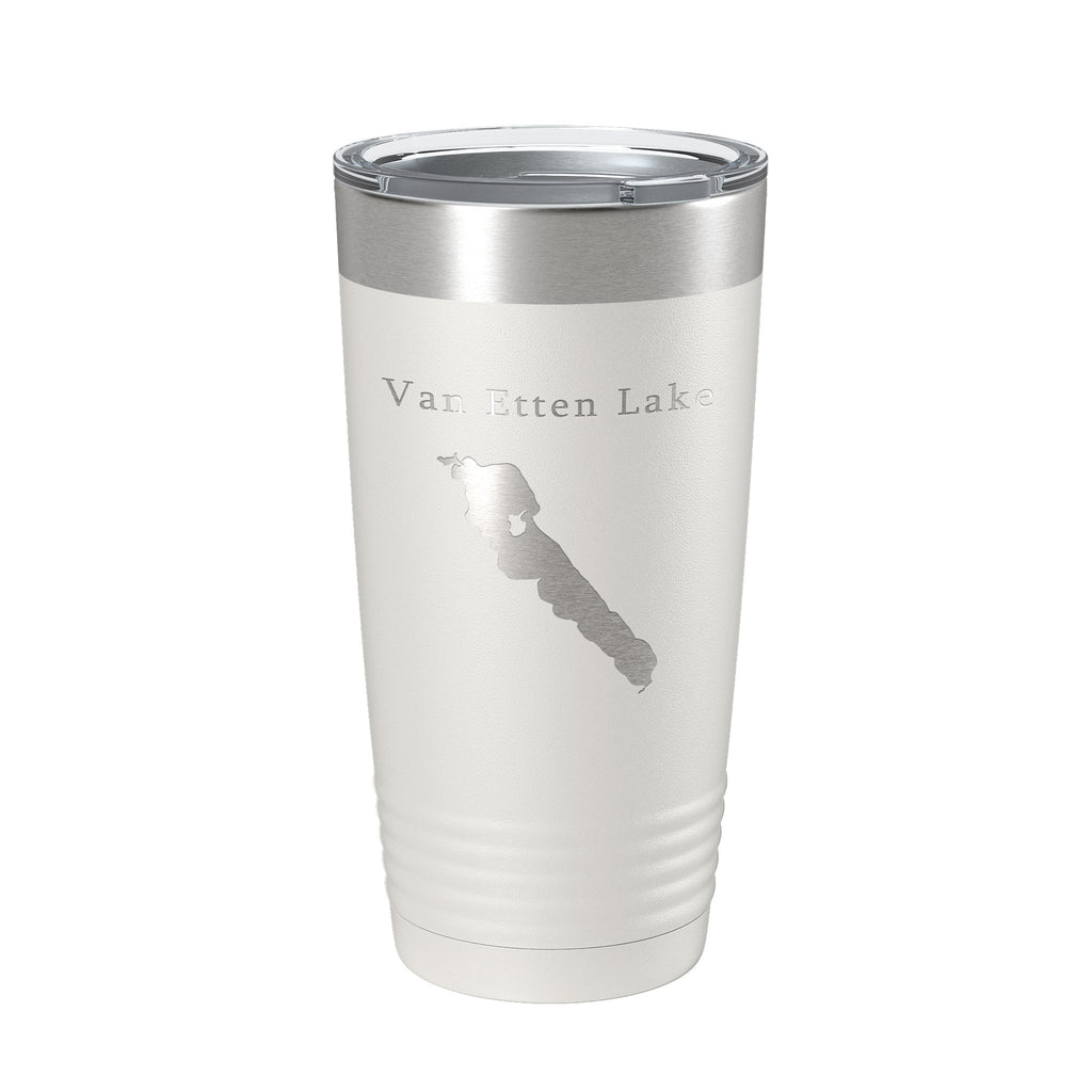 Van Etten Lake Map Tumbler Travel Mug Insulated Laser Engraved Coffee Cup Michigan 20 oz