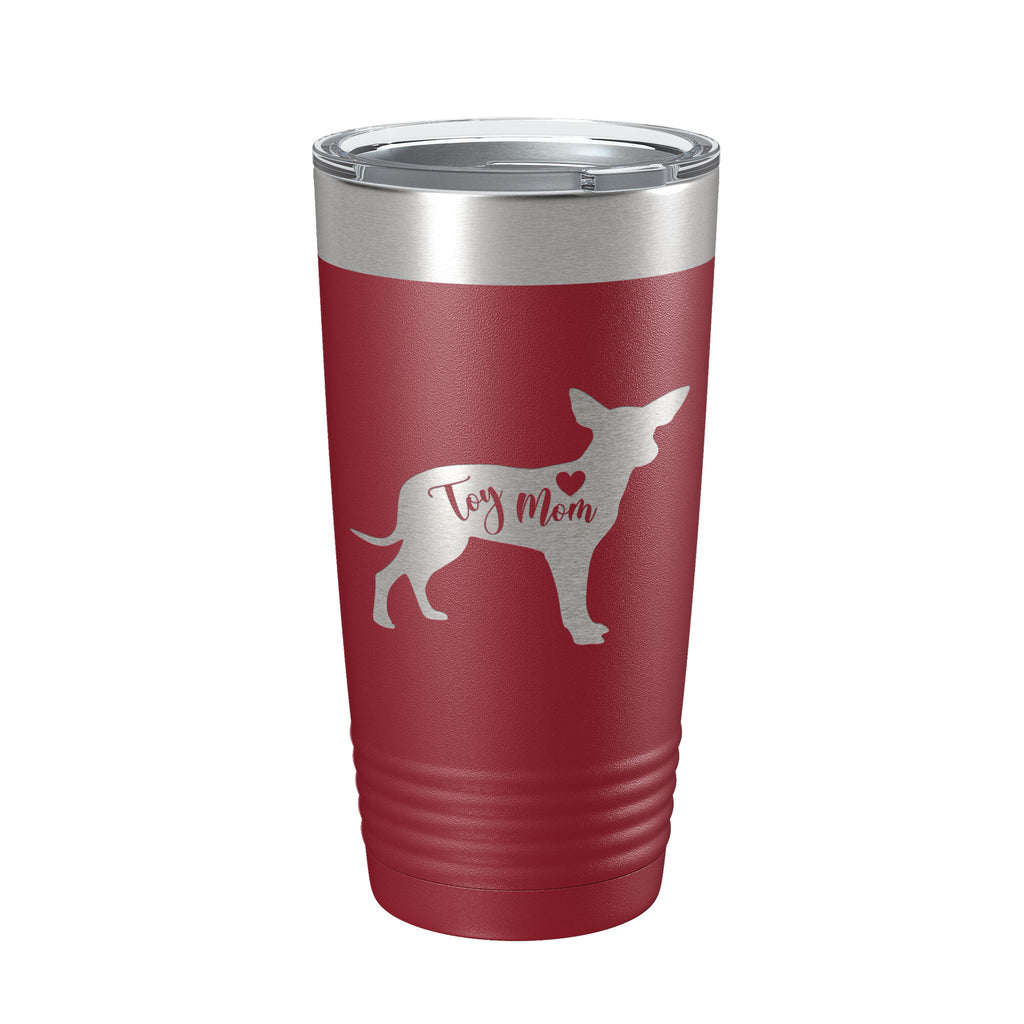 Toy Mom Tumbler Dog Travel Mug Gift Insulated Laser Engraved Coffee Cup 20 oz