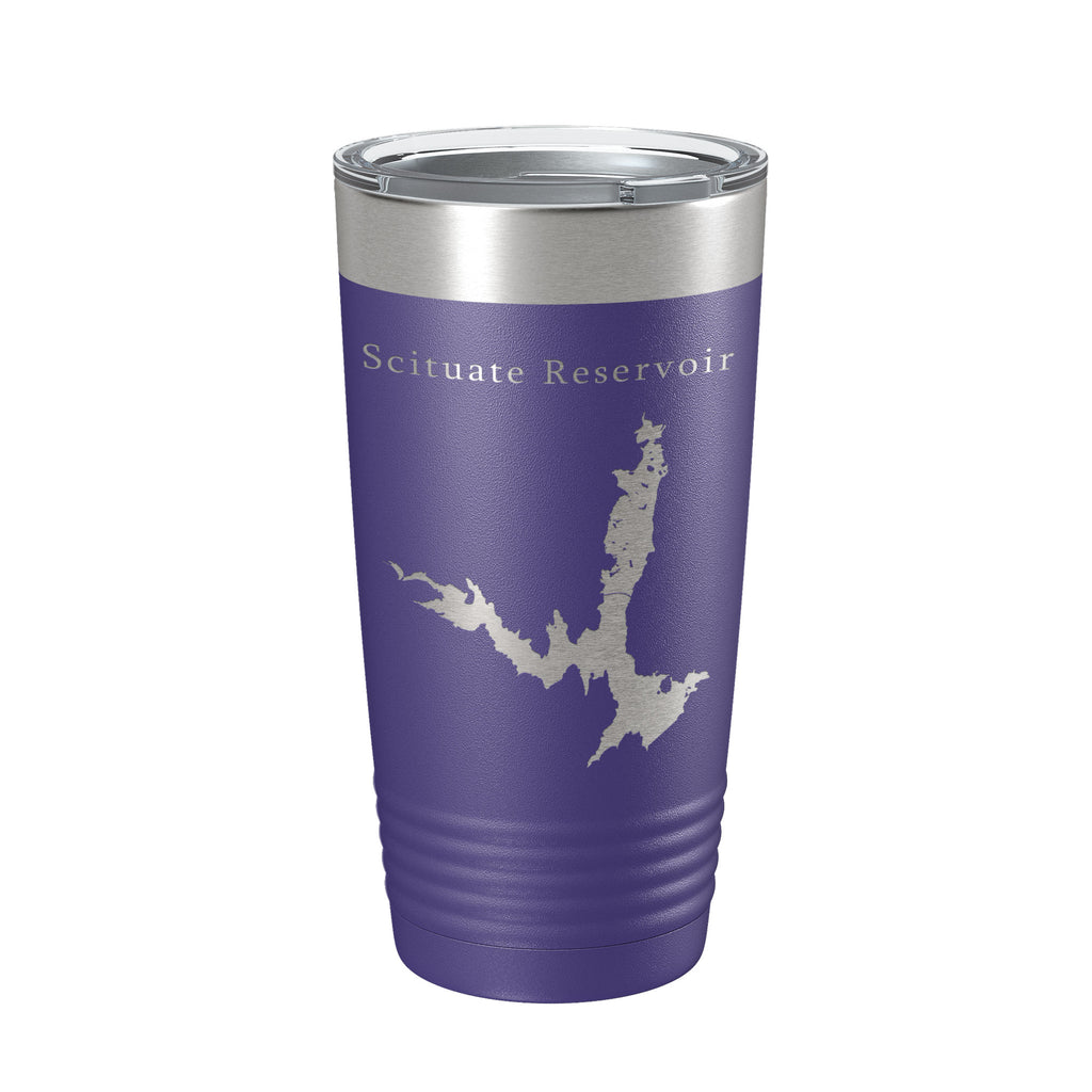 Scituate Reservoir Tumbler Lake Map Travel Mug Insulated Laser Engraved Coffee Cup Providence Rhode Island 20 oz