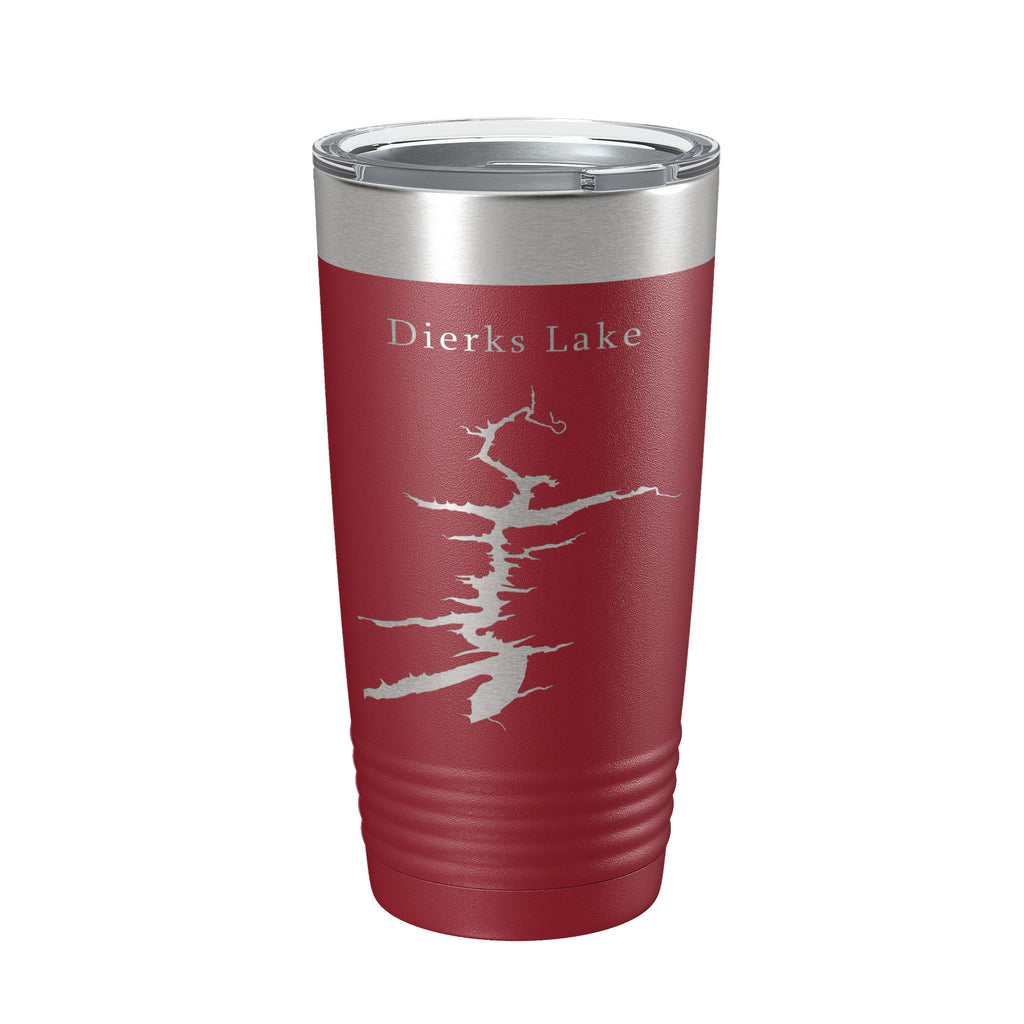 Dierks Lake Map Tumbler Travel Mug Insulated Laser Engraved Coffee Cup Arkansas 20 oz