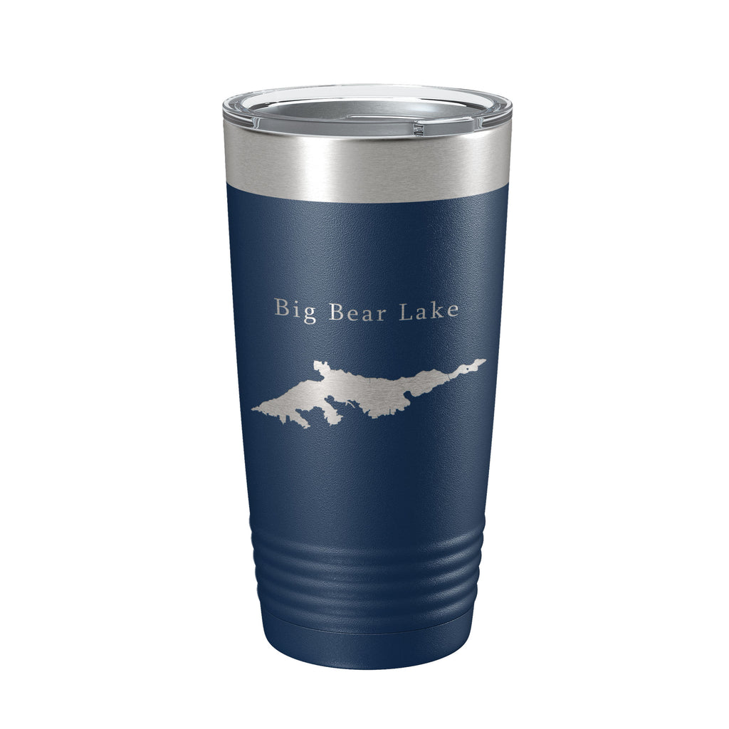 Big Bear Lake Map Tumbler Travel Mug Insulated Laser Engraved Coffee Cup California 20 oz