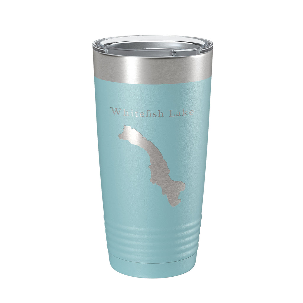 Whitefish Lake Map Tumbler Travel Mug Insulated Laser Engraved Coffee Cup Montana 20 oz