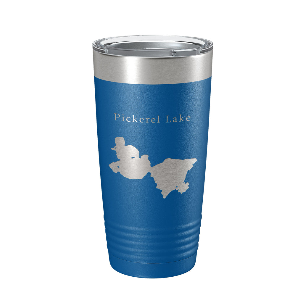 Pickerel Lake Map Tumbler Travel Mug Insulated Laser Engraved Coffee Cup Wisconsin 20 oz