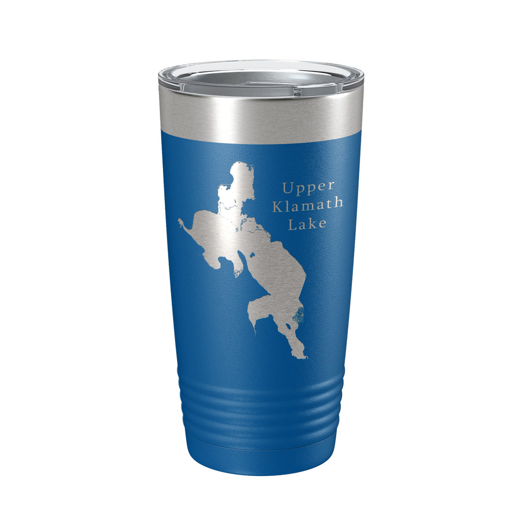Upper Klamath Lake Map Tumbler Travel Mug Insulated Laser Engraved Coffee Cup Oregon 20 oz