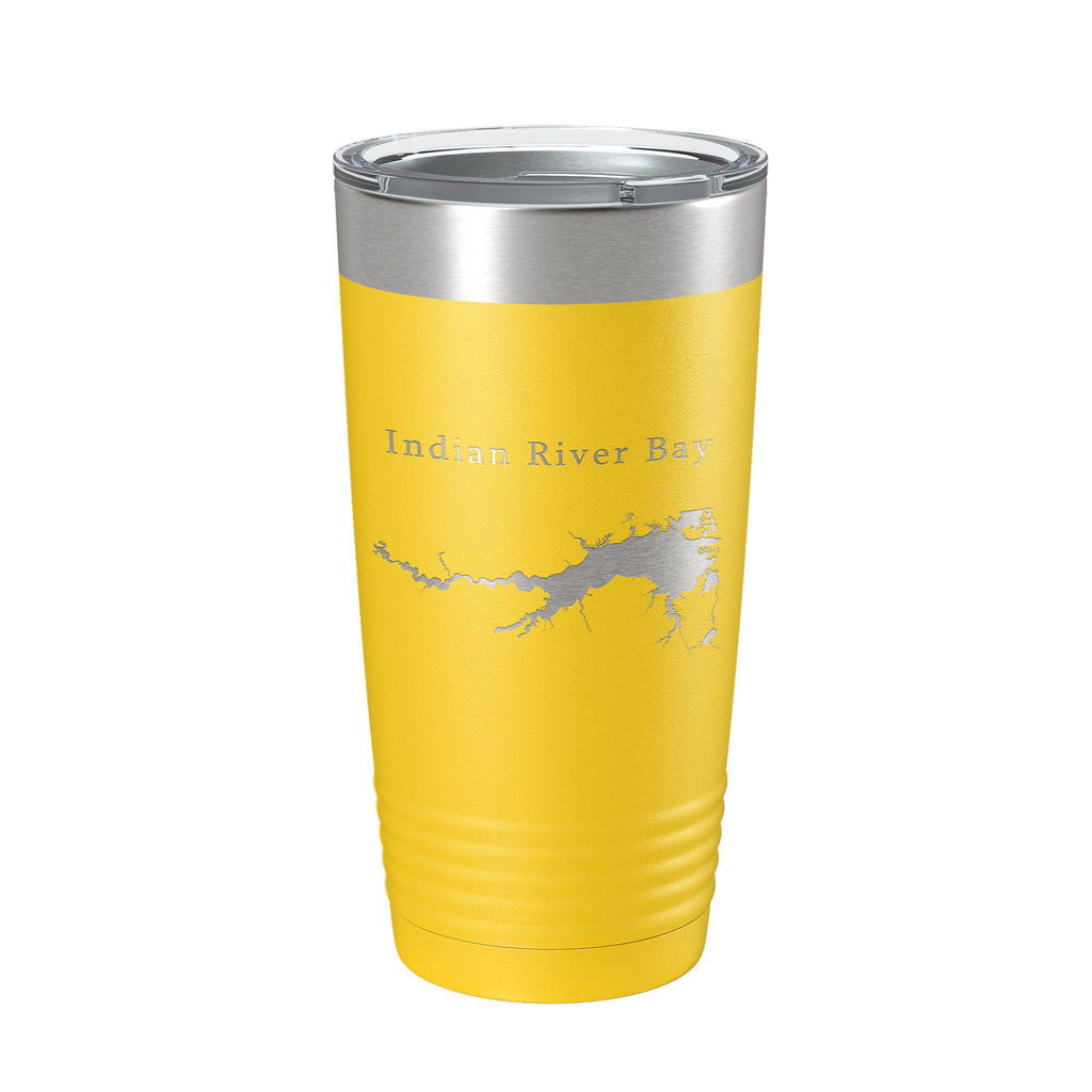 Indian River Bay Tumbler Lake Map Travel Mug Insulated Laser Engraved Coffee Cup Delaware 20 oz