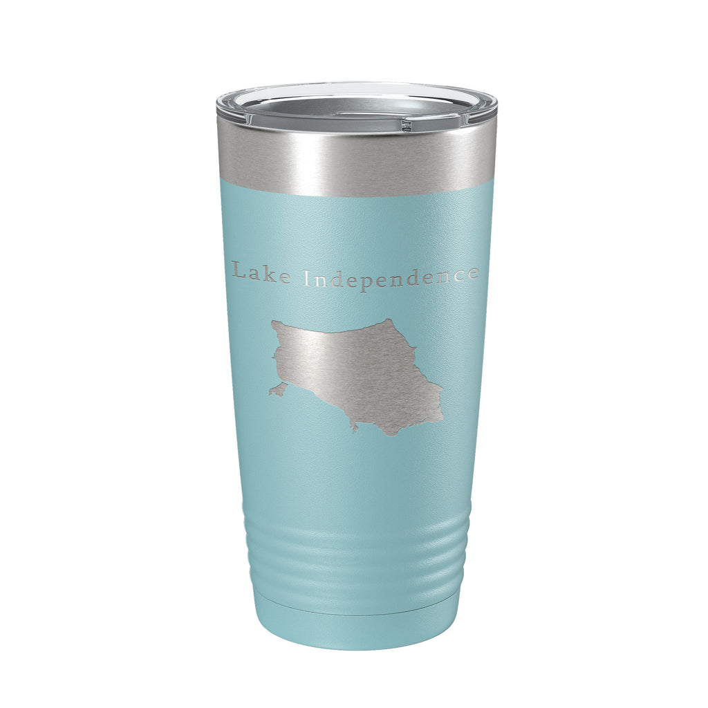 Lake Independence Map Tumbler Travel Mug Insulated Laser Engraved Coffee Cup Michigan 20 oz