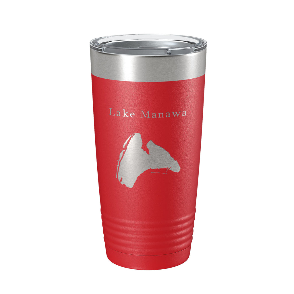 Lake Manawa Map Tumbler Travel Mug Insulated Laser Engraved Coffee Cup Iowa 20 oz