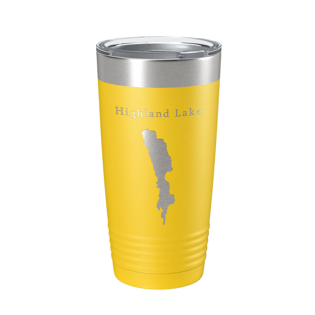 Highland Lake Map Tumbler Travel Mug Insulated Laser Engraved Coffee Cup Westbook Maine 20 oz