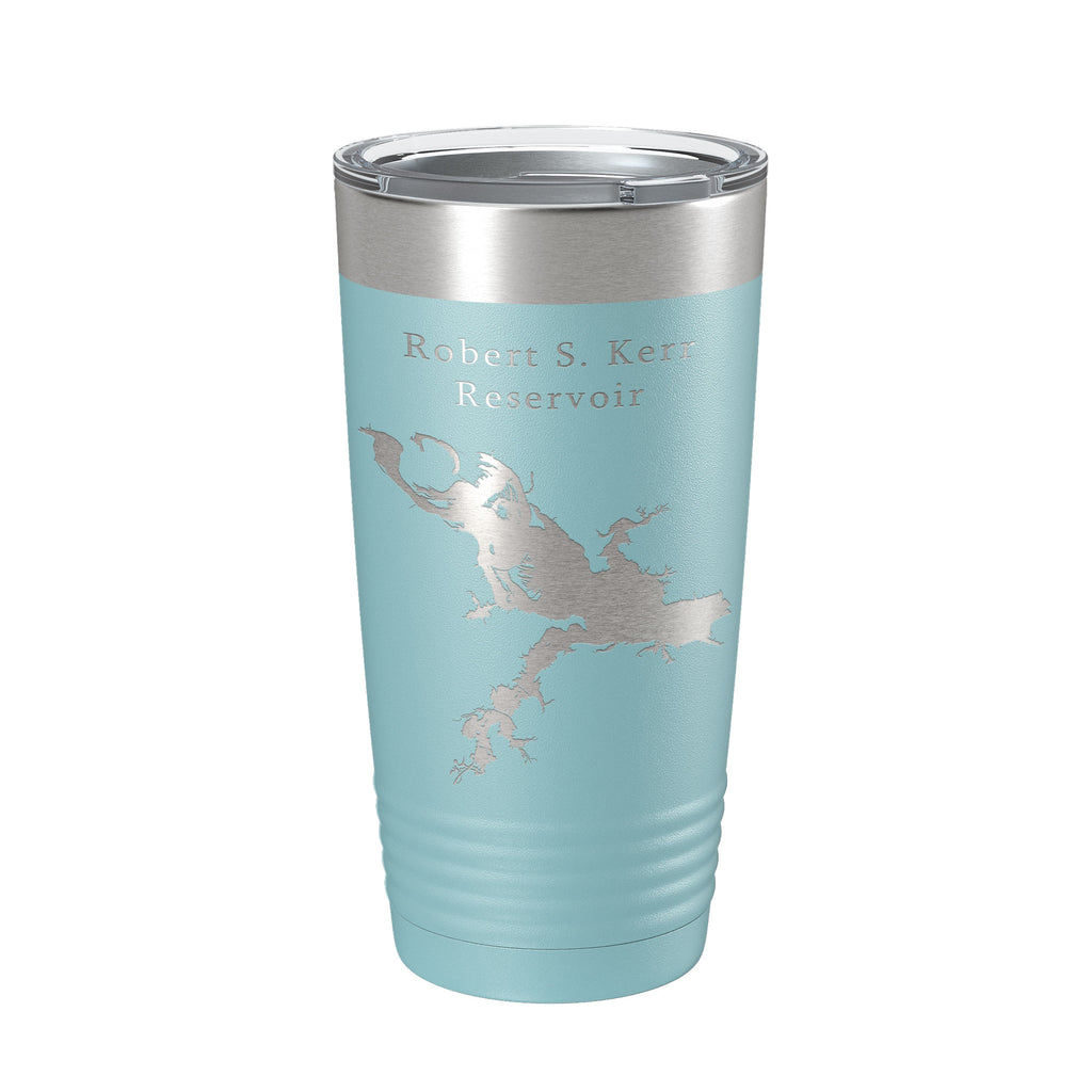 Robert S. Kerr Reservoir Tumbler Lake Map Travel Mug Insulated Laser Engraved Coffee Cup Oklahoma 20 oz