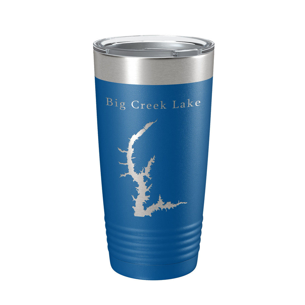 Big Creek Lake Map Tumbler Travel Mug Insulated Laser Engraved Coffee Cup Alabama 20 oz