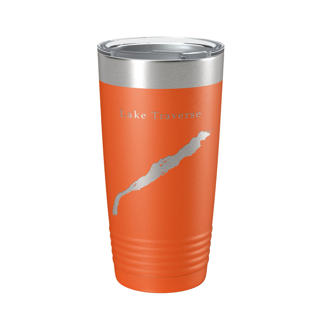 Lake Traverse Map Tumbler Travel Mug Insulated Laser Engraved Coffee Cup South Dakota Minnesota 20 oz