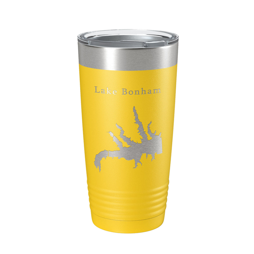 Lake Bonham Map Tumbler Travel Mug Insulated Laser Engraved Coffee Cup Texas 20 oz
