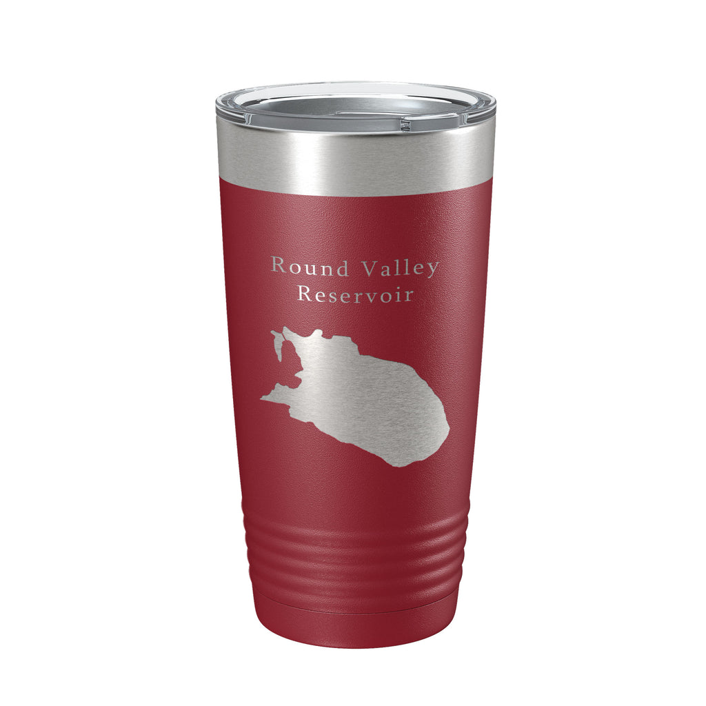Round Valley Reservoir Tumbler Lake Map Travel Mug Insulated Laser Engraved Coffee Cup New Jersey 20 oz