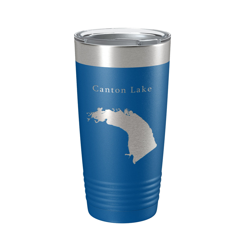 Canton Lake Map Tumbler Travel Mug Insulated Laser Engraved Coffee Cup Oklahoma 20 oz