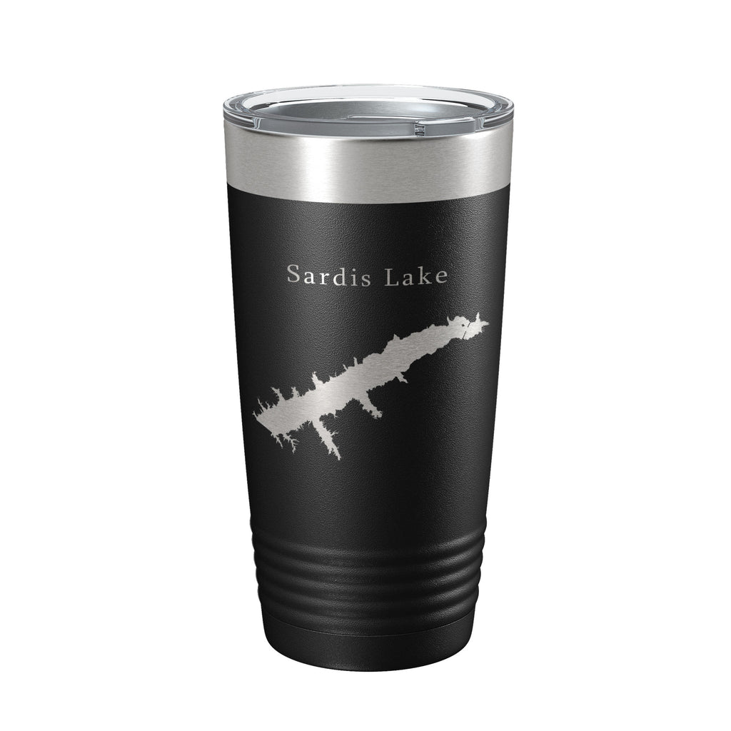 Sardis Lake Map Tumbler Travel Mug Insulated Laser Engraved Coffee Cup Mississippi 20 oz