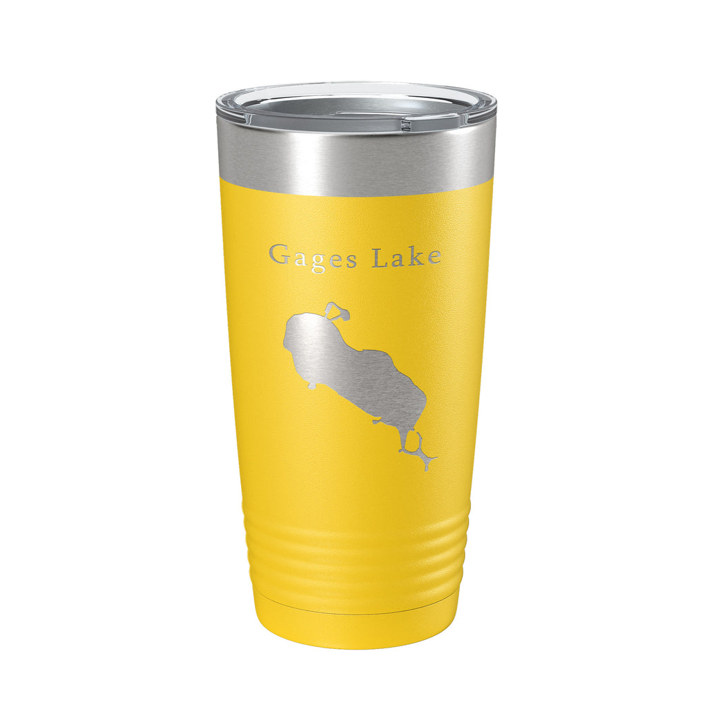 Gages Lake Map Tumbler Travel Mug Insulated Laser Engraved Coffee Cup Illinois 20 oz