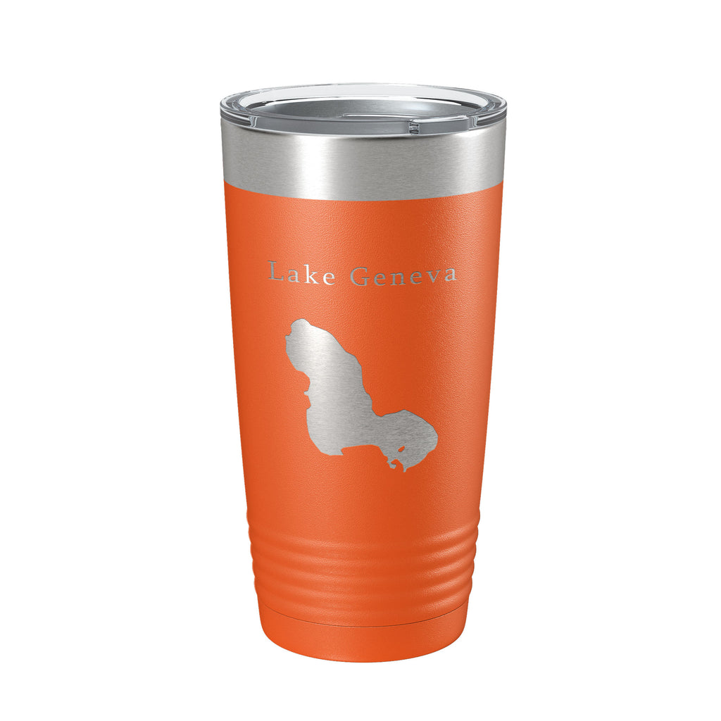 Lake Geneva Map Tumbler Travel Mug Insulated Laser Engraved Coffee Cup Florida 20 oz