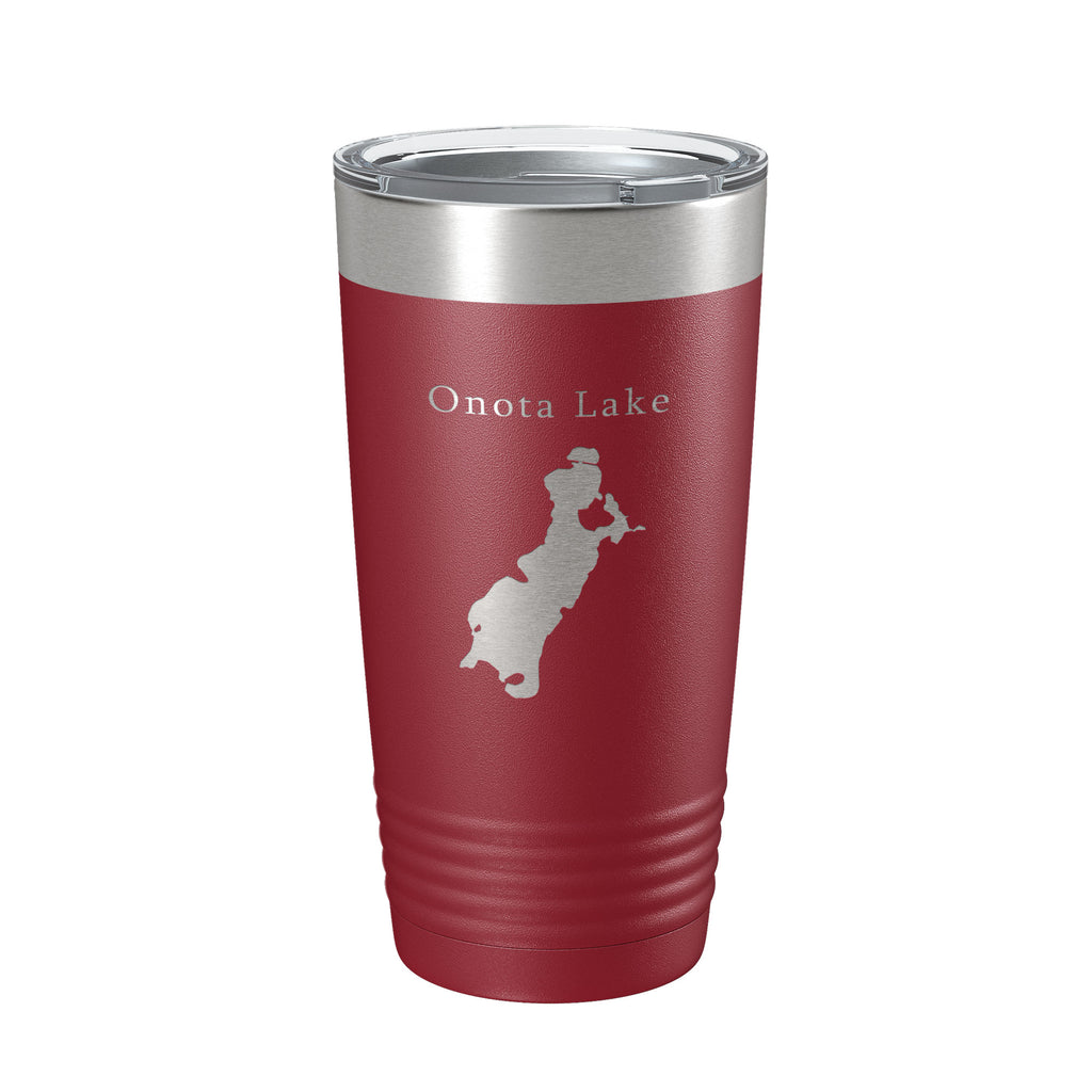 Onota Lake Map Tumbler Travel Mug Insulated Laser Engraved Coffee Cup Massachusetts 20 oz