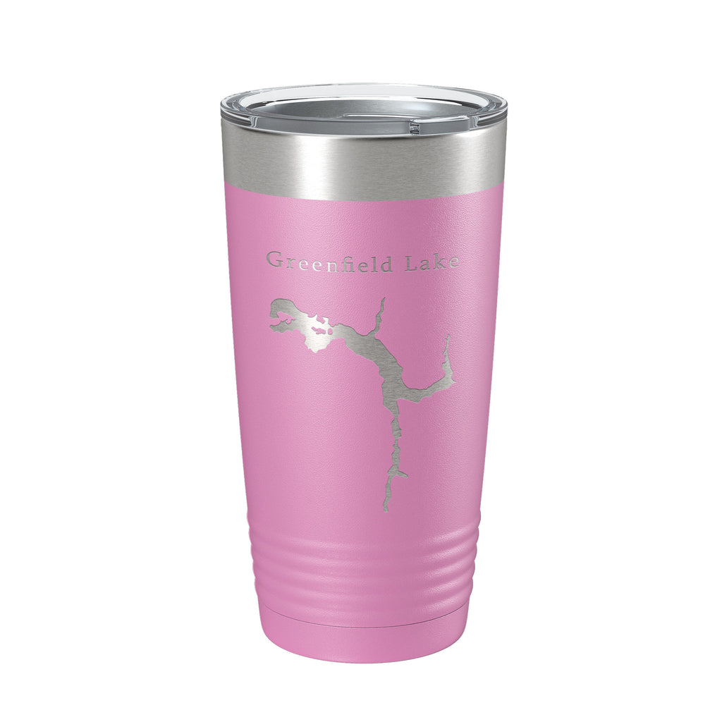 Greenfield Lake Map Tumbler Travel Mug Insulated Laser Engraved Coffee Cup Wilmington North Carolina 20 oz