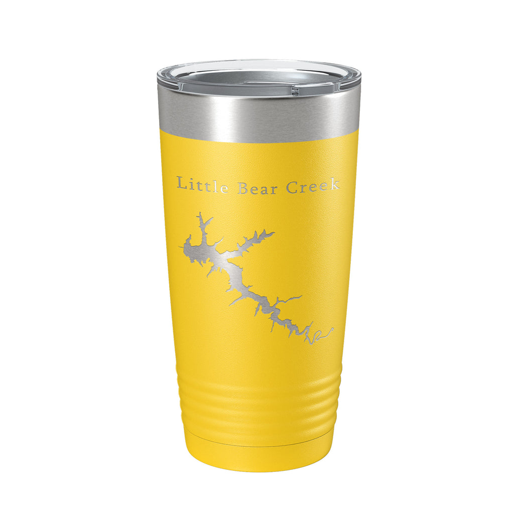 Little Bear Creek Tumbler Lake Map Travel Mug Insulated Laser Engraved Coffee Cup Alabama 20 oz