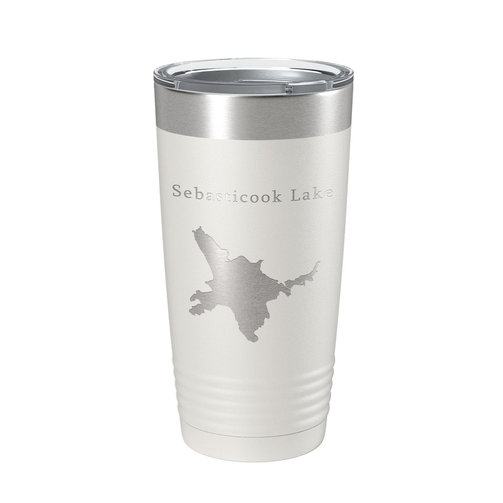 Sebasticook Lake Map Tumbler Travel Mug Insulated Laser Engraved Coffee Cup Maine 20 oz