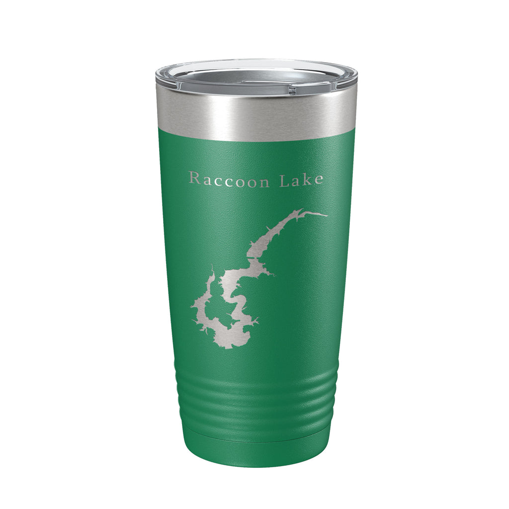 Raccoon Lake Map Tumbler Travel Mug Insulated Laser Engraved Coffee Cup Indiana 20 oz