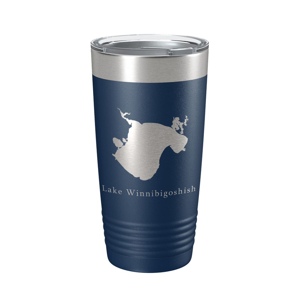 Lake Winnibigoshish Map Tumbler Travel Mug Insulated Laser Engraved Coffee Cup Minnesota 20 oz